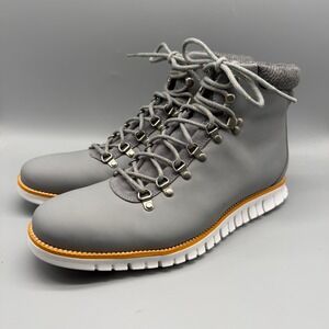 Cole Haan Zerogrand Hiker Boots Mens 12 Grey Leather Waterproof Grand.OS EUC
